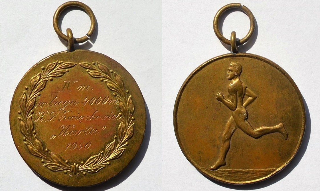 Medal Zbigniewa Orywała: IV miejsce w biegu na 400 m/ KS Związkowiec “Warta” 1950